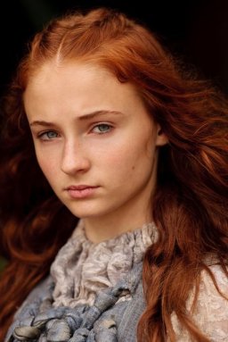 Sophie Turner playing Sansa Stark.